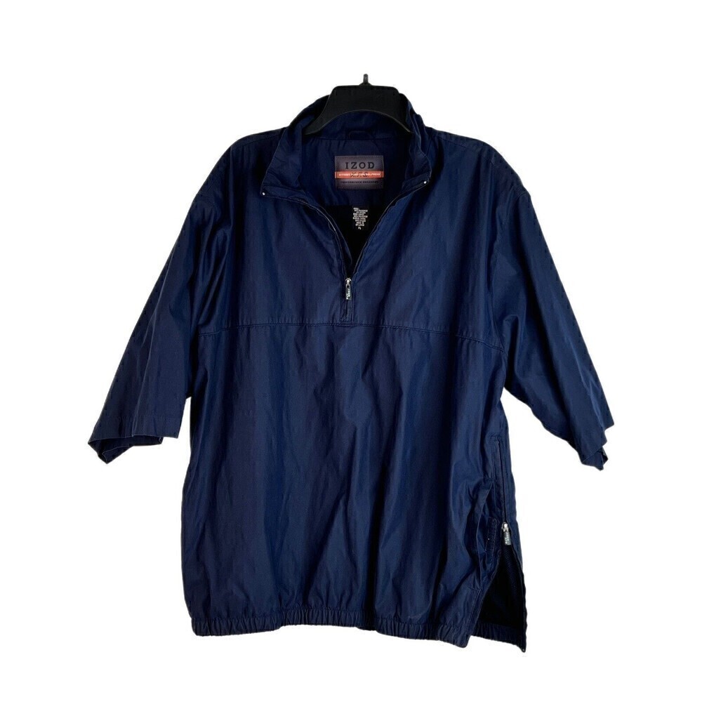 IZOD Golf Men’s Windbreaker S/S Navy Pullover XL XFG X-Treme Function Side Zip